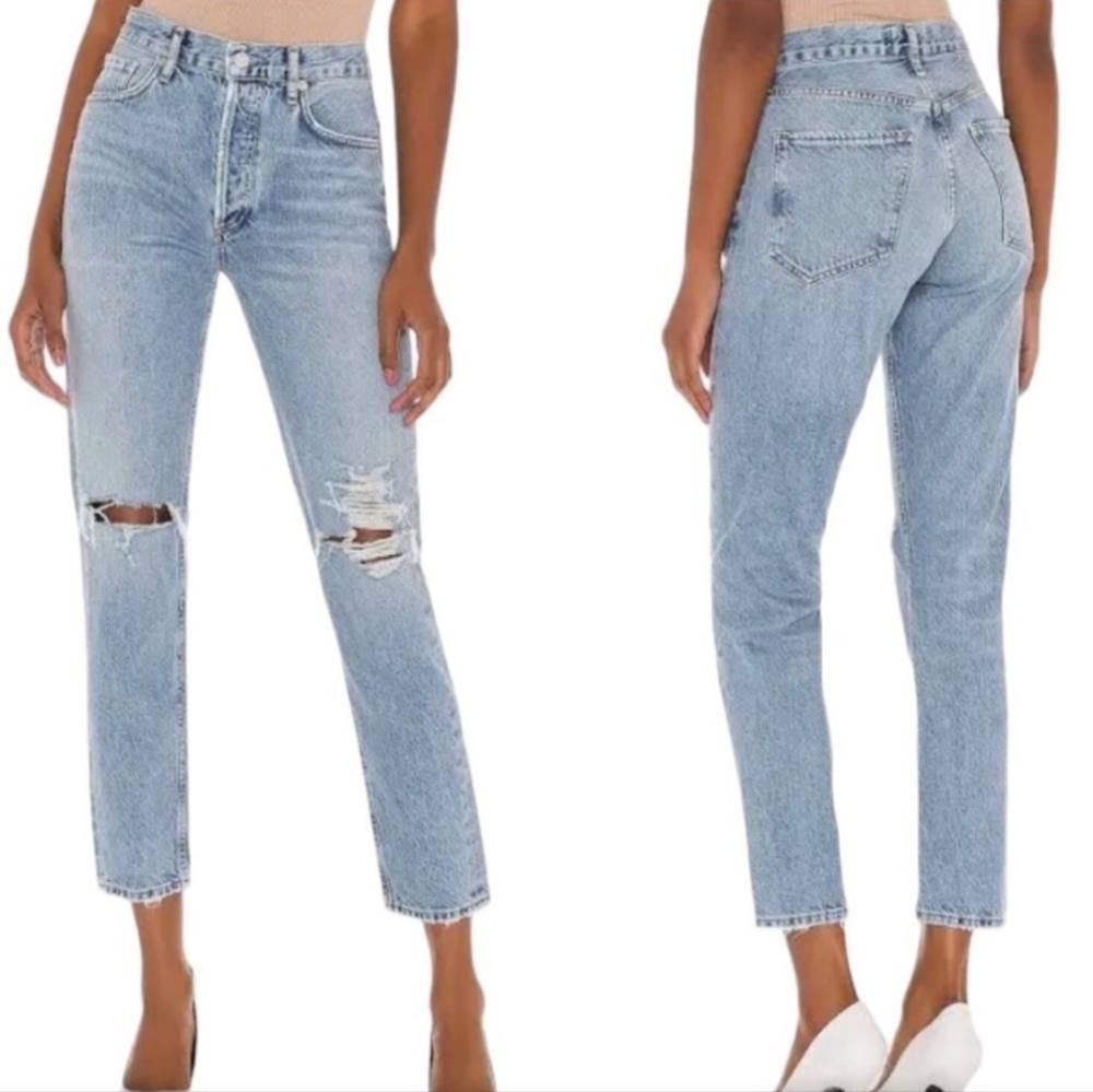 Agolde Jamie high rise distress straight leg jeans size 26